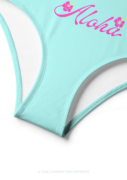 Aloha Hibiscus Y2K Print Bikini Set Cherrykitten