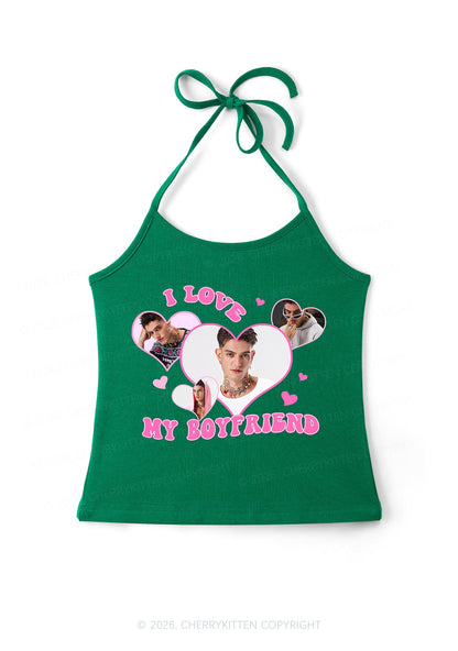 Custom I Love My BF GF Valentine's Day Y2K Halter Neck Cami Cherrykitten
