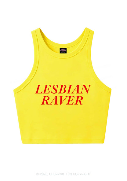 Lesbian Raver Pride Y2K Crop Tank Top Cherrykitten