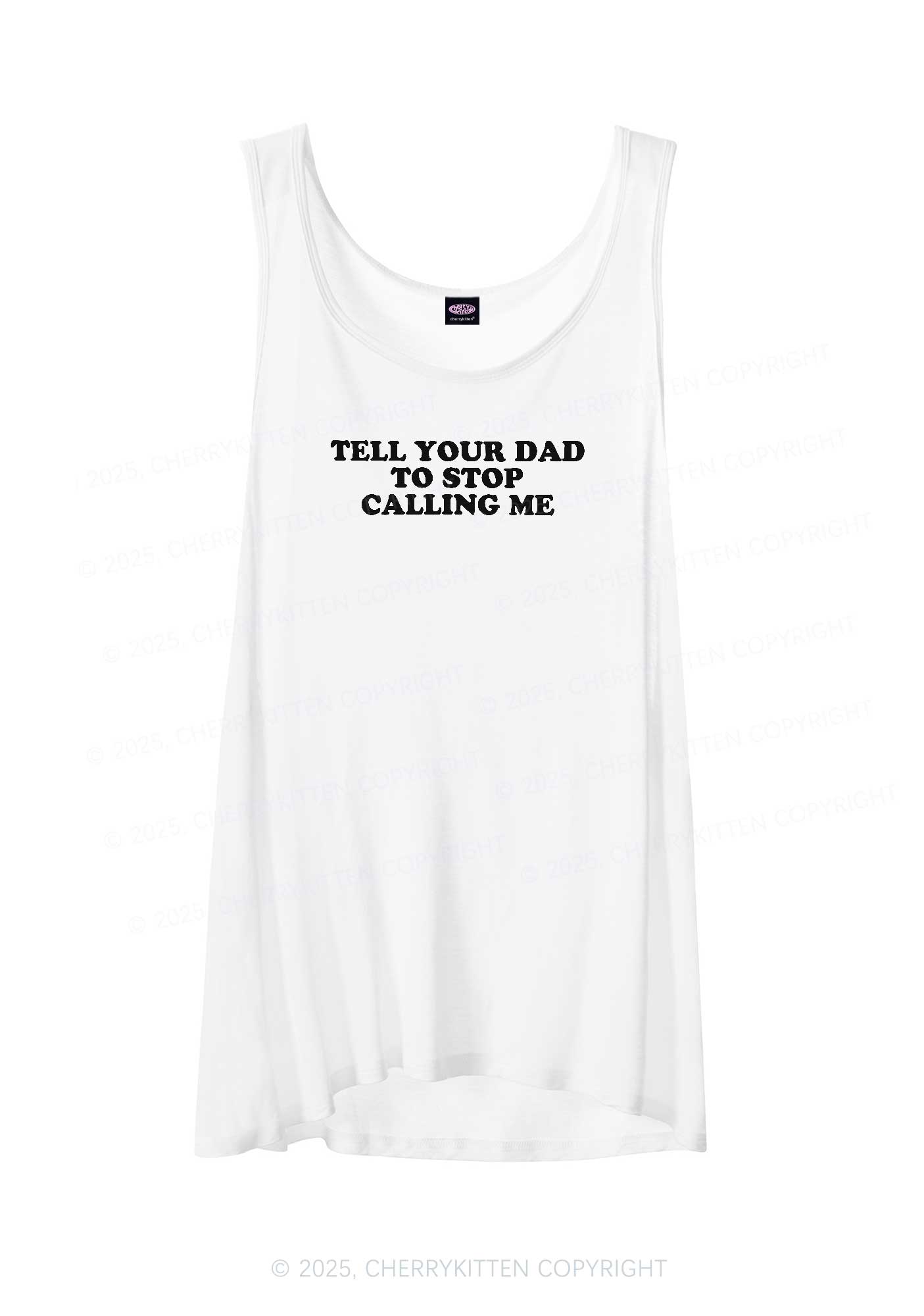 Dad Stop Calling Me Y2K Sheer Boyfriend Tank Cherrykitten