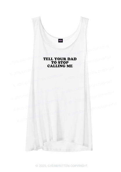 Dad Stop Calling Me Y2K Sheer Boyfriend Tank Cherrykitten
