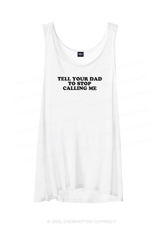 Dad Stop Calling Me Y2K Sheer Boyfriend Tank Cherrykitten