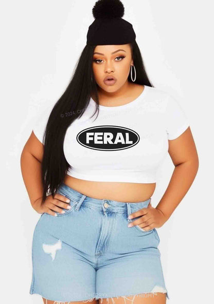 Curvy Feral Y2K Baby Tee Cherrykitten