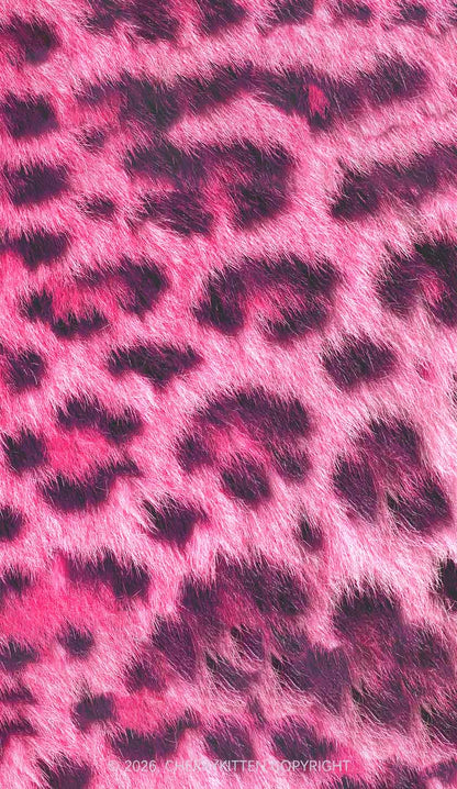 Hot Pink Fuzzy Leopard Y2K Phone Case Cherrykitten