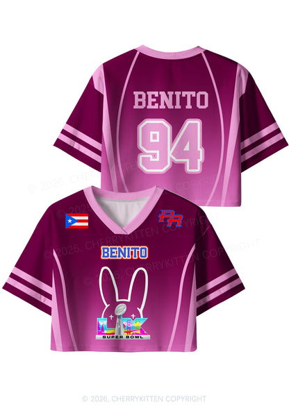 Purple Bunny Head Y2K Crop Sport Jersey Shirts Cherrykitten