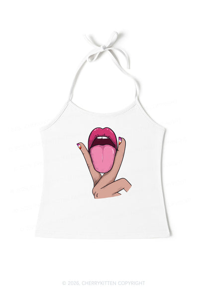 Lesbian Kissing Pride Y2K Halter Neck Cami Cherrykitten