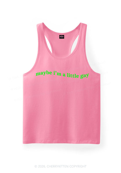 Maybe Im A Little Gay Pride Y2K Men Racerback Tank Top Cherrykitten
