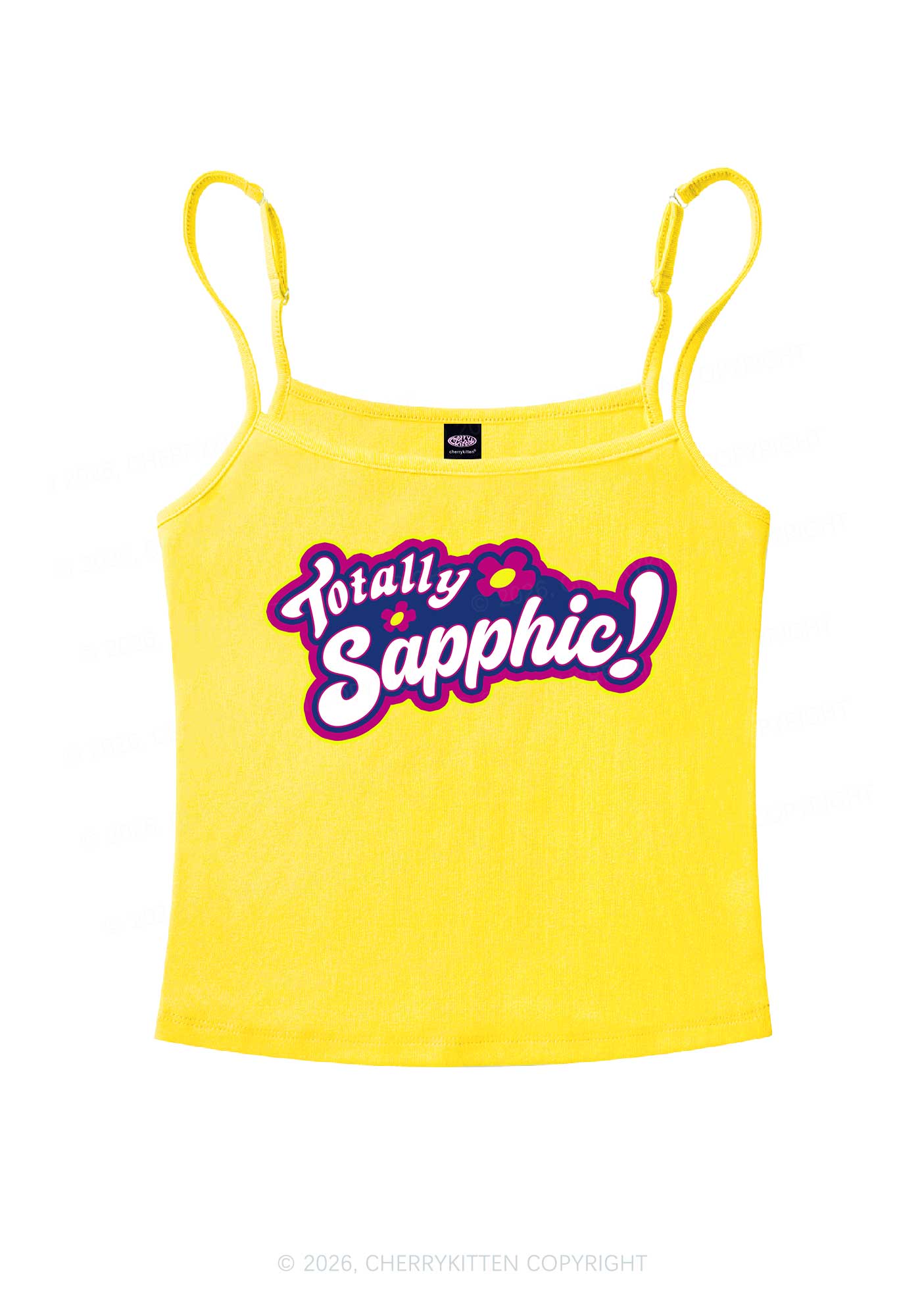 Totally Sapphic Pride Y2K Spaghetti Strap Cami Cherrykitten