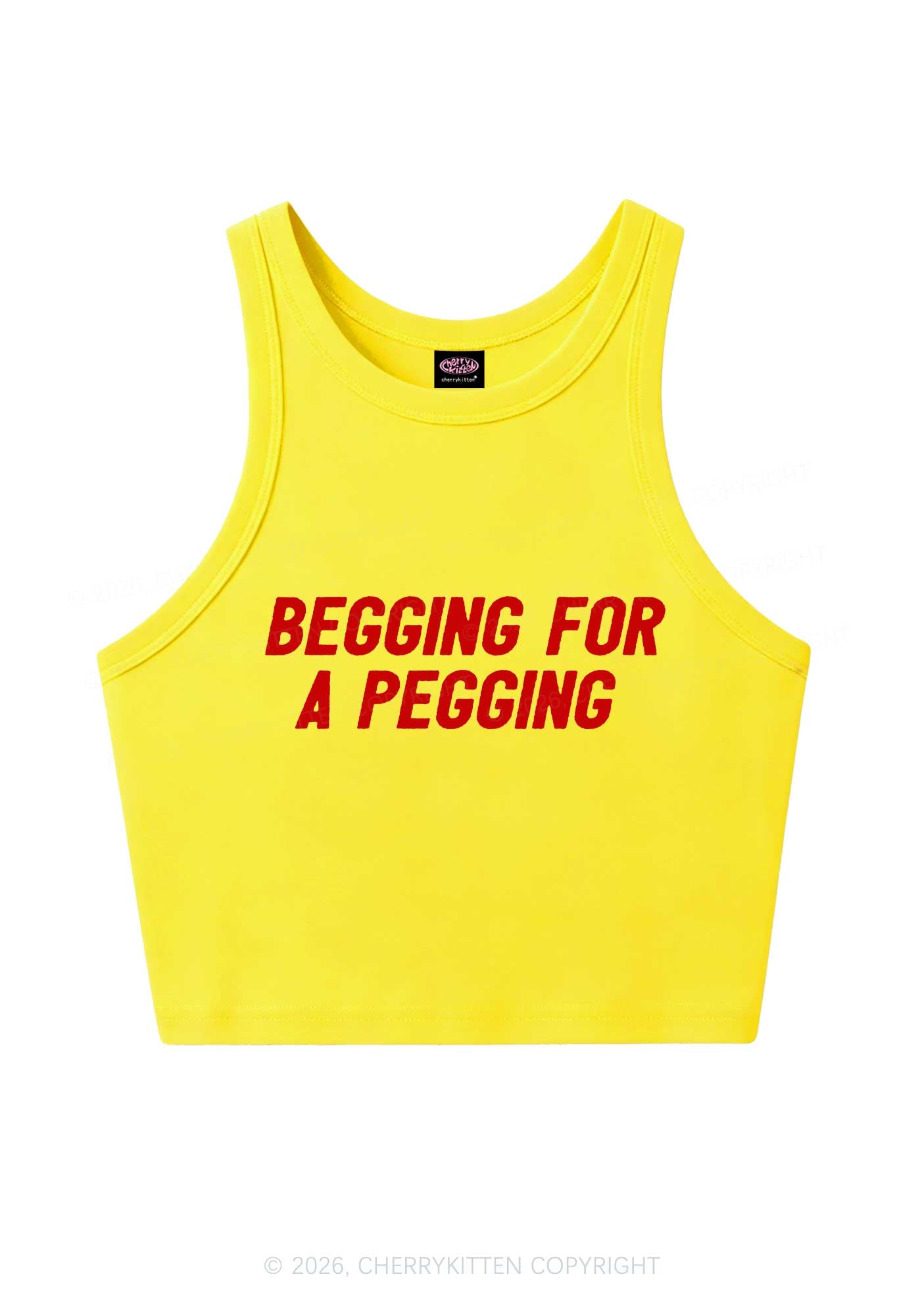 Begging For A Pegging Y2K Crop Tank Top Cherrykitten