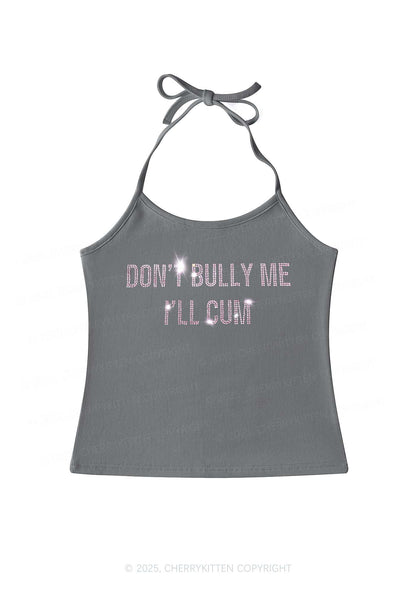 Rhinestone Dont Bully Me Y2K Halter Neck Cami Cherrykitten