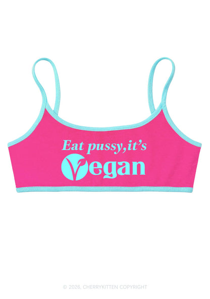 Eat Puxxy Its Vegan Y2K Super Crop Cami Cherrykitten
