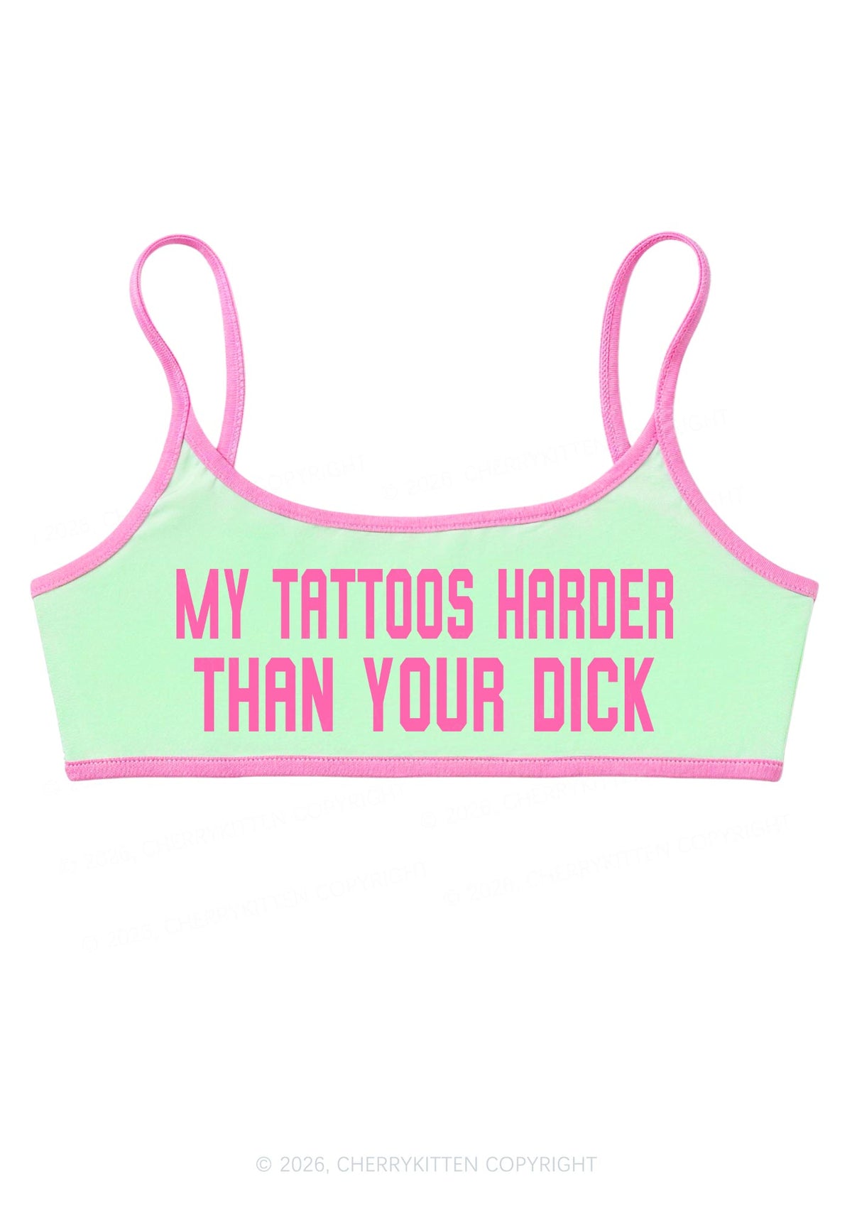 My Tattoos Harder Than Your Dxxk Y2K Super Crop Cami Cherrykitten