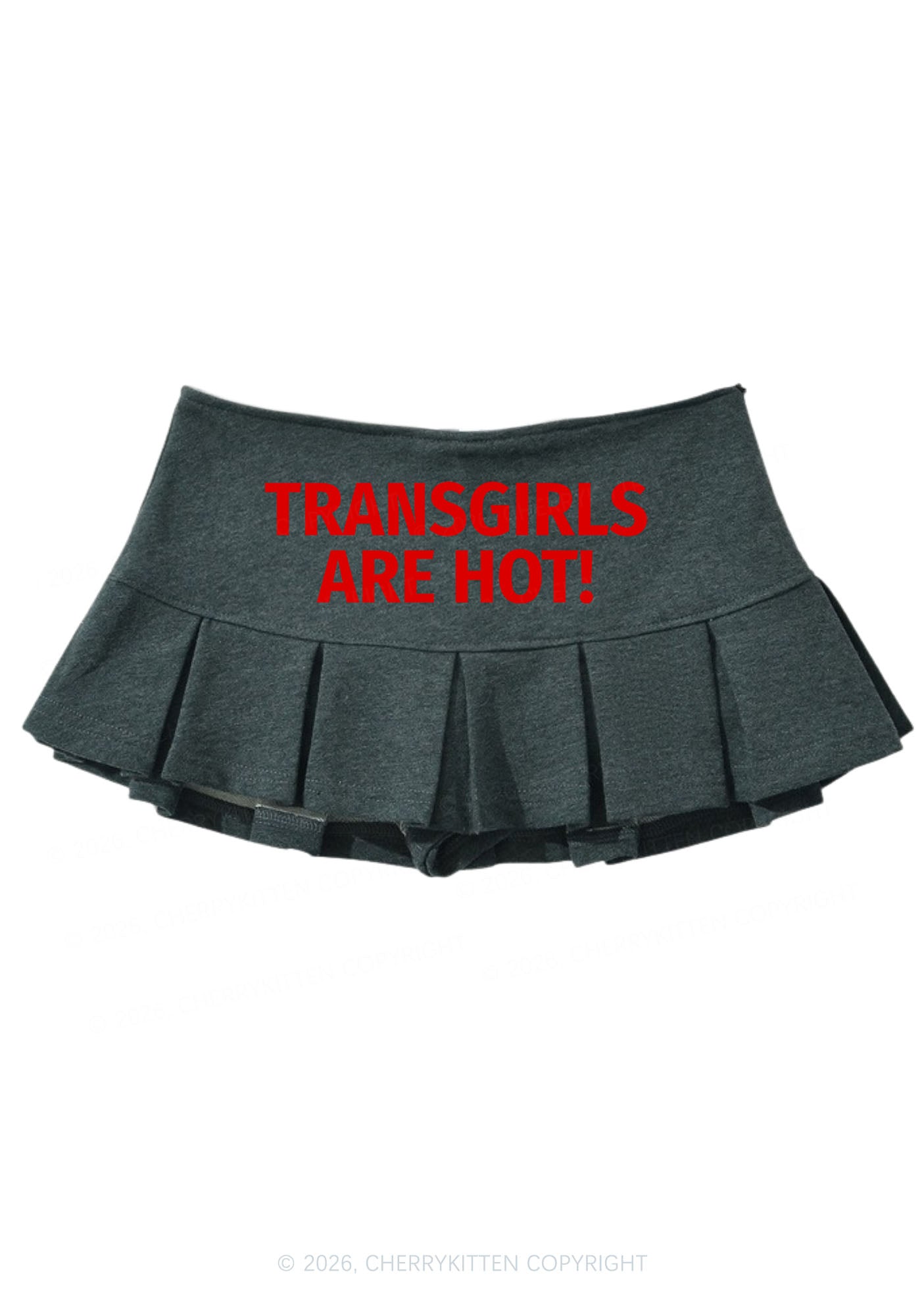 Transgirls Are Hot Pride Y2K Mini Pleated Skirts Cherrykitten