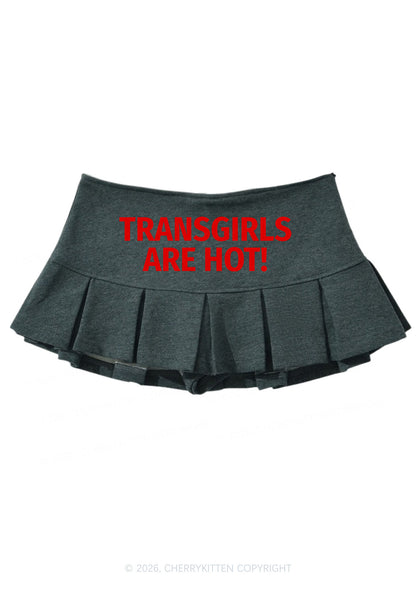 Transgirls Are Hot Pride Y2K Mini Pleated Skirts Cherrykitten