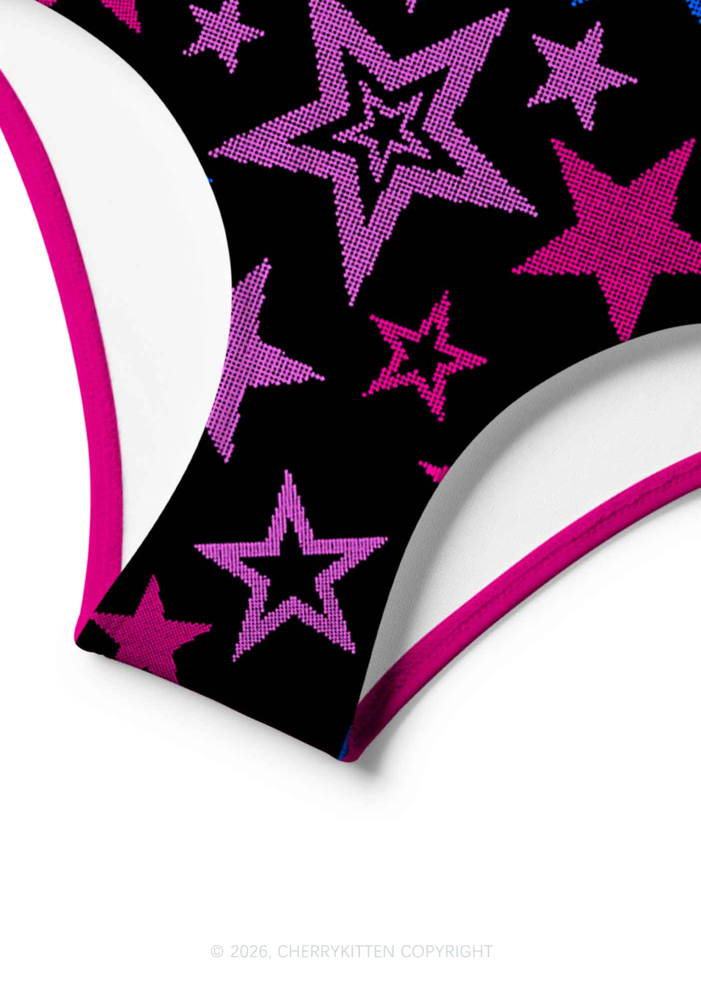 Bisexual Star Pride Y2K Print Bikini Set Cherrykitten