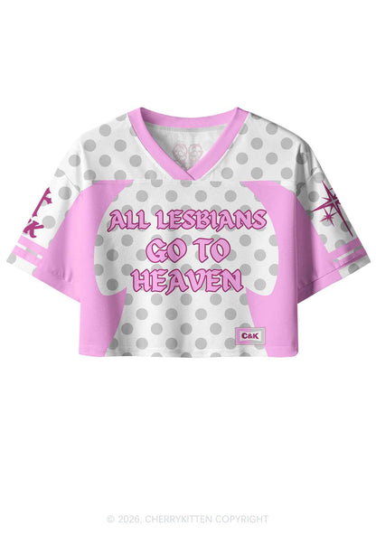All Lesbians Go To Heaven Pride Y2K Crop Sport Jersey Shirts Cherrykitten