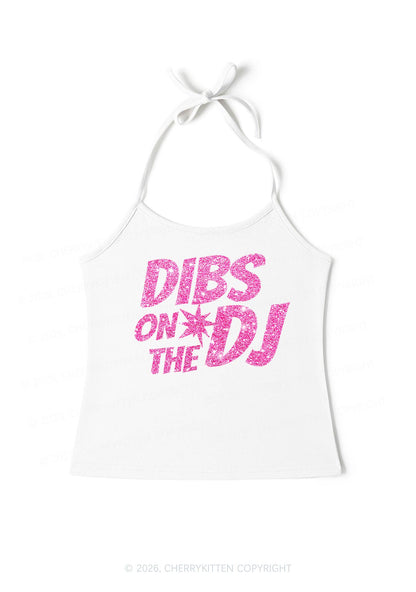 Glitter Dibs On The DJ Y2K Halter Neck Cami Cherrykitten