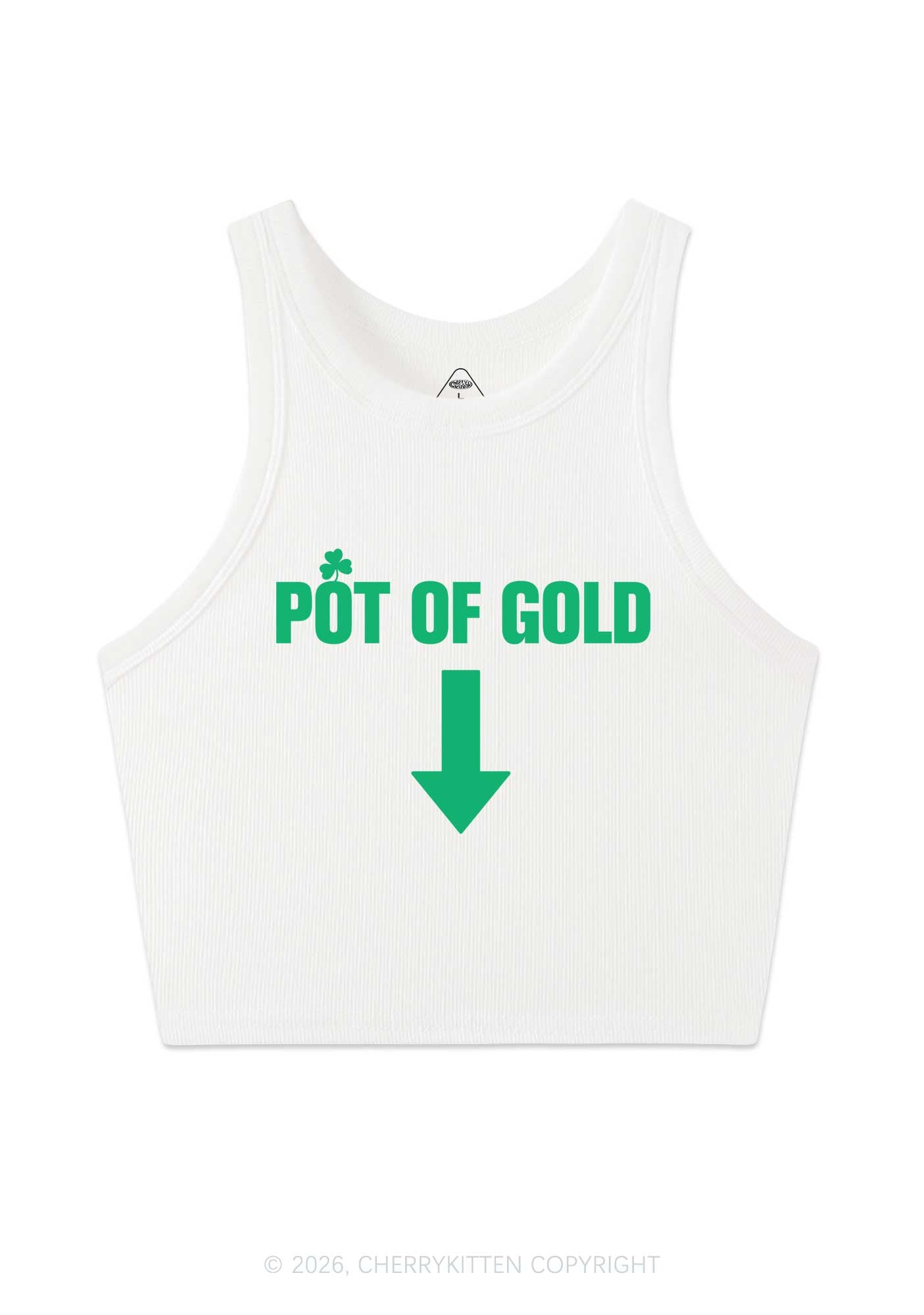 Pot Of Gold St Patricks Y2K Crop Tank Top Cherrykitten