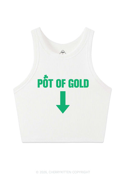 Pot Of Gold St Patricks Y2K Crop Tank Top Cherrykitten