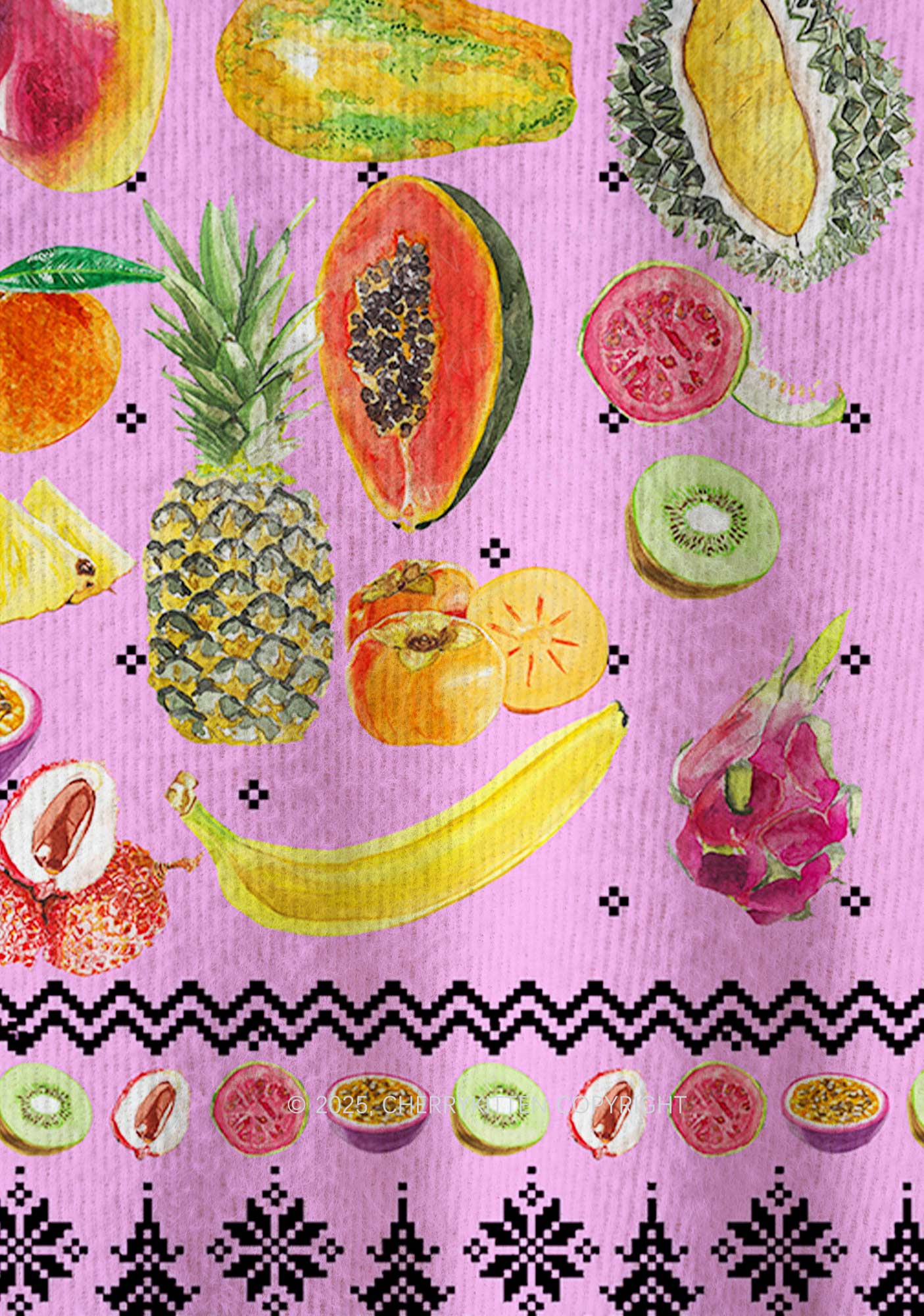 Fruity Y2K Christmas Knit Sweatshirt Cherrykitten