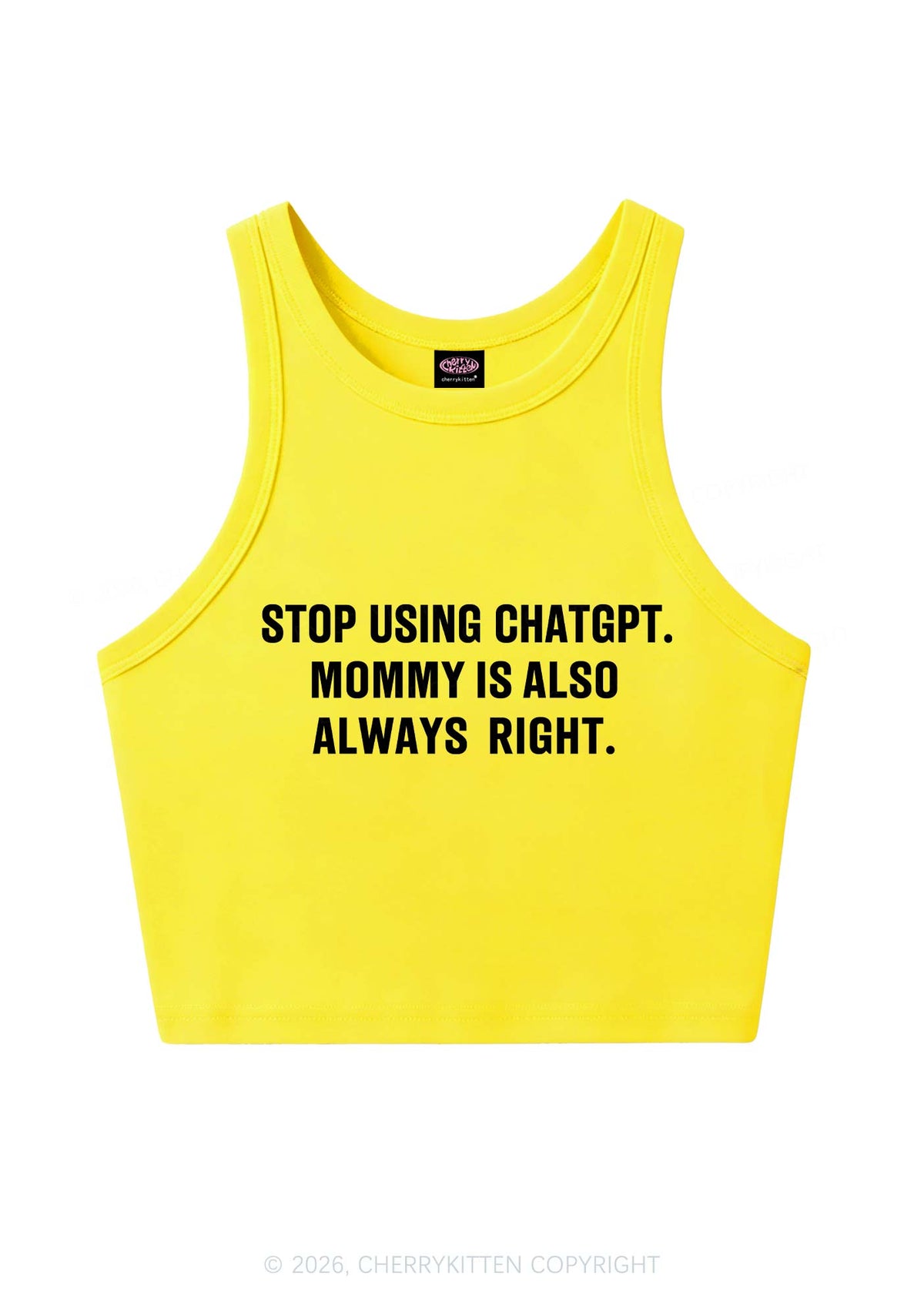 Mommy Also Always Right Y2K Crop Tank Top Cherrykitten