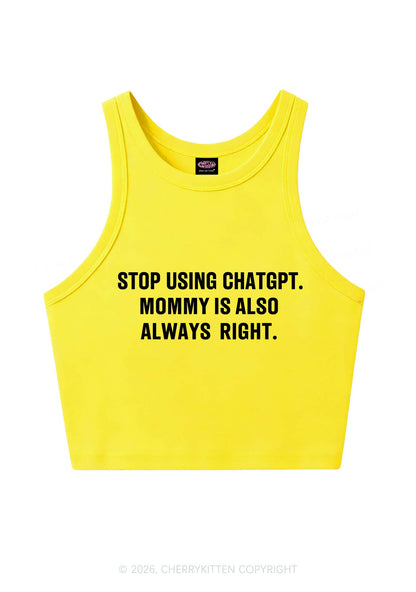 Mommy Also Always Right Y2K Crop Tank Top Cherrykitten