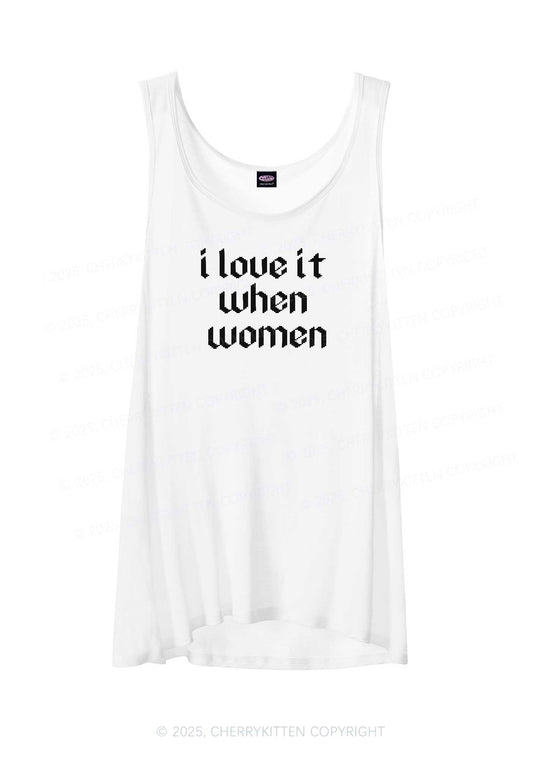 I Love It When Women Pride Y2K Sheer Boyfriend Tank Cherrykitten