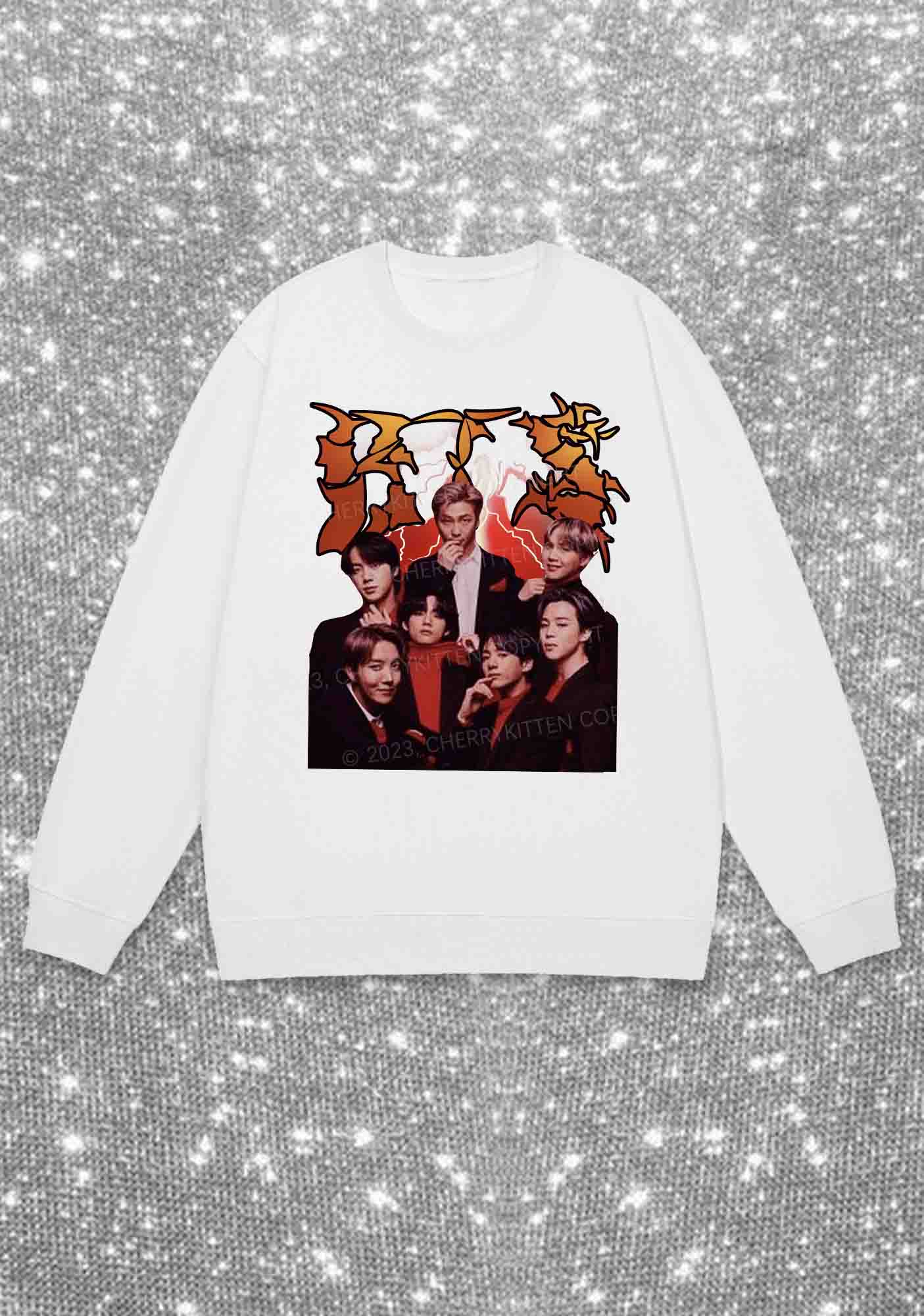 Bangtan Reacciones Y2K Sweatshirt Cherrykitten