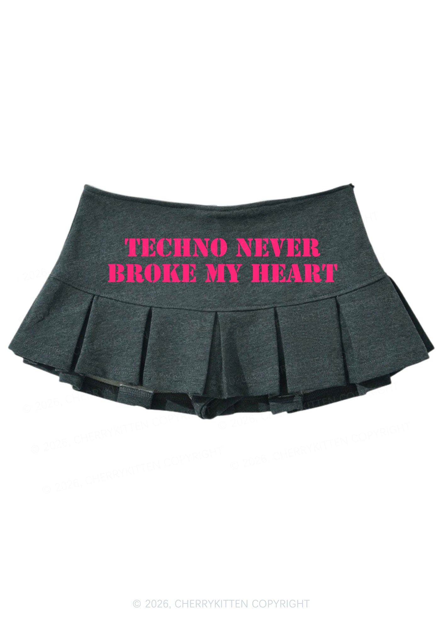Techno Heart Y2K Mini Pleated Skirts Cherrykitten