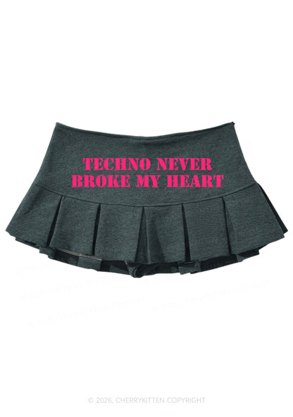 Techno Heart Y2K Mini Pleated Skirts Cherrykitten