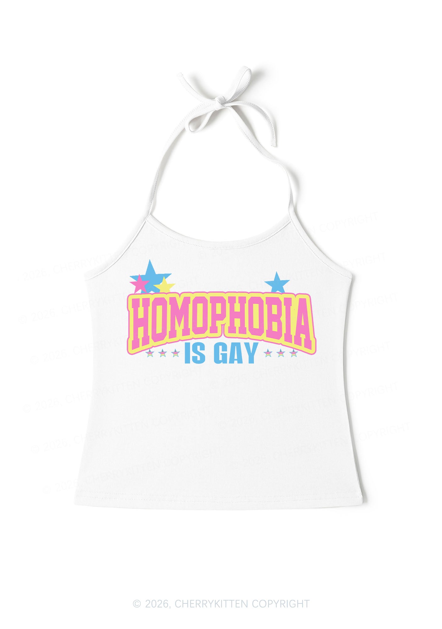 Homophobia Is Gay Pride Y2K Halter Neck Cami Cherrykitten