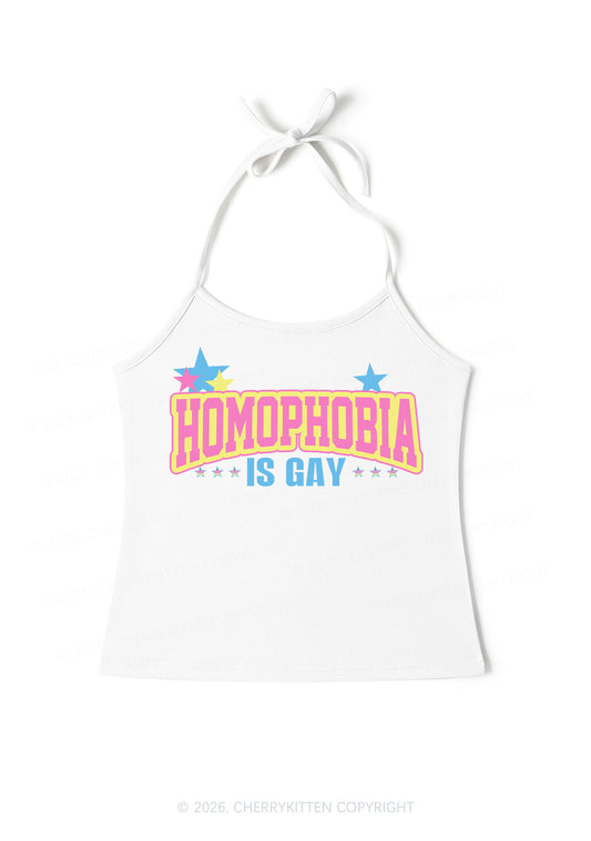 Homophobia Is Gay Pride Y2K Halter Neck Cami Cherrykitten