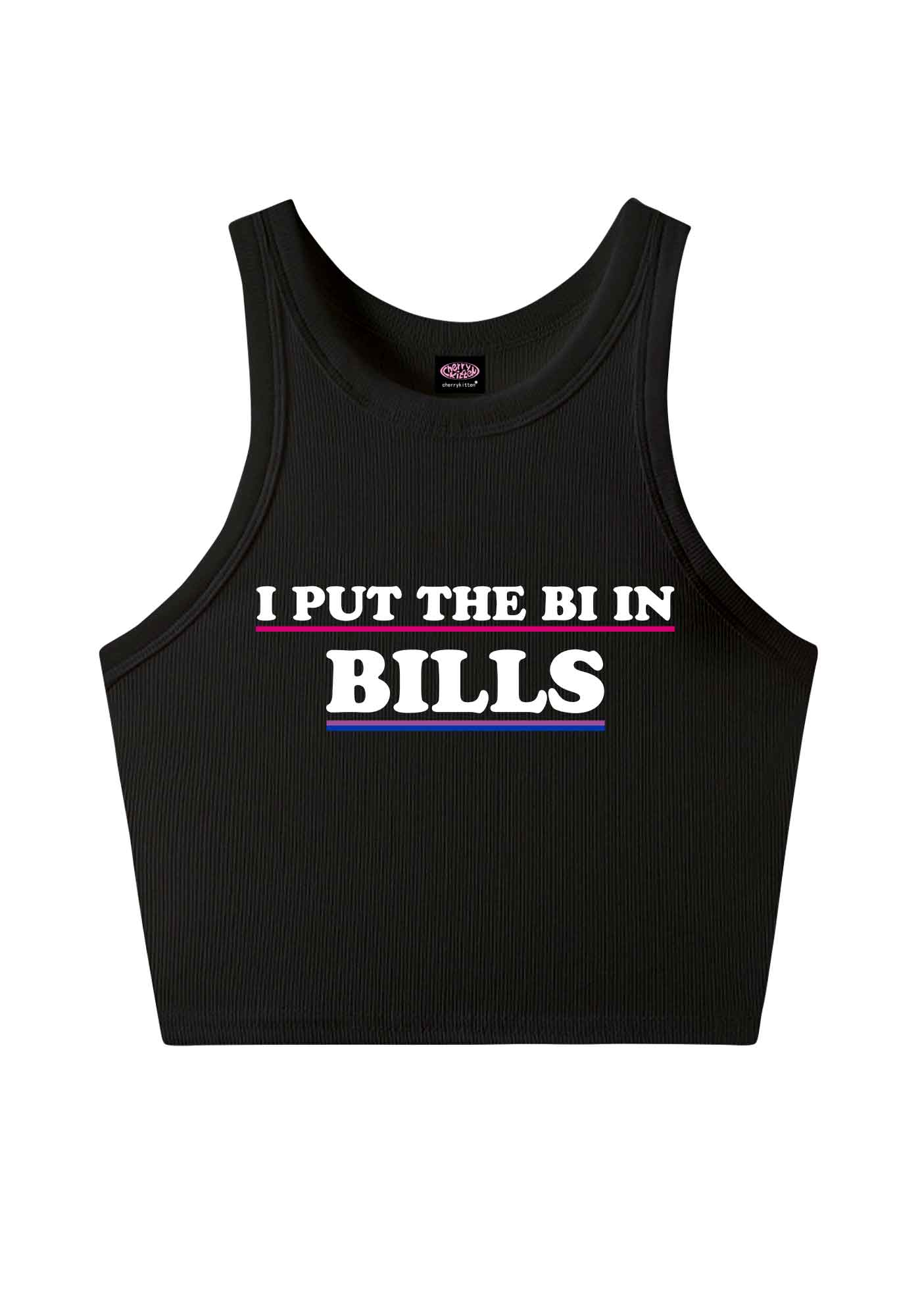 I Put The Bi In Bills Pride Y2K Crop Tank Top Cherrykitten