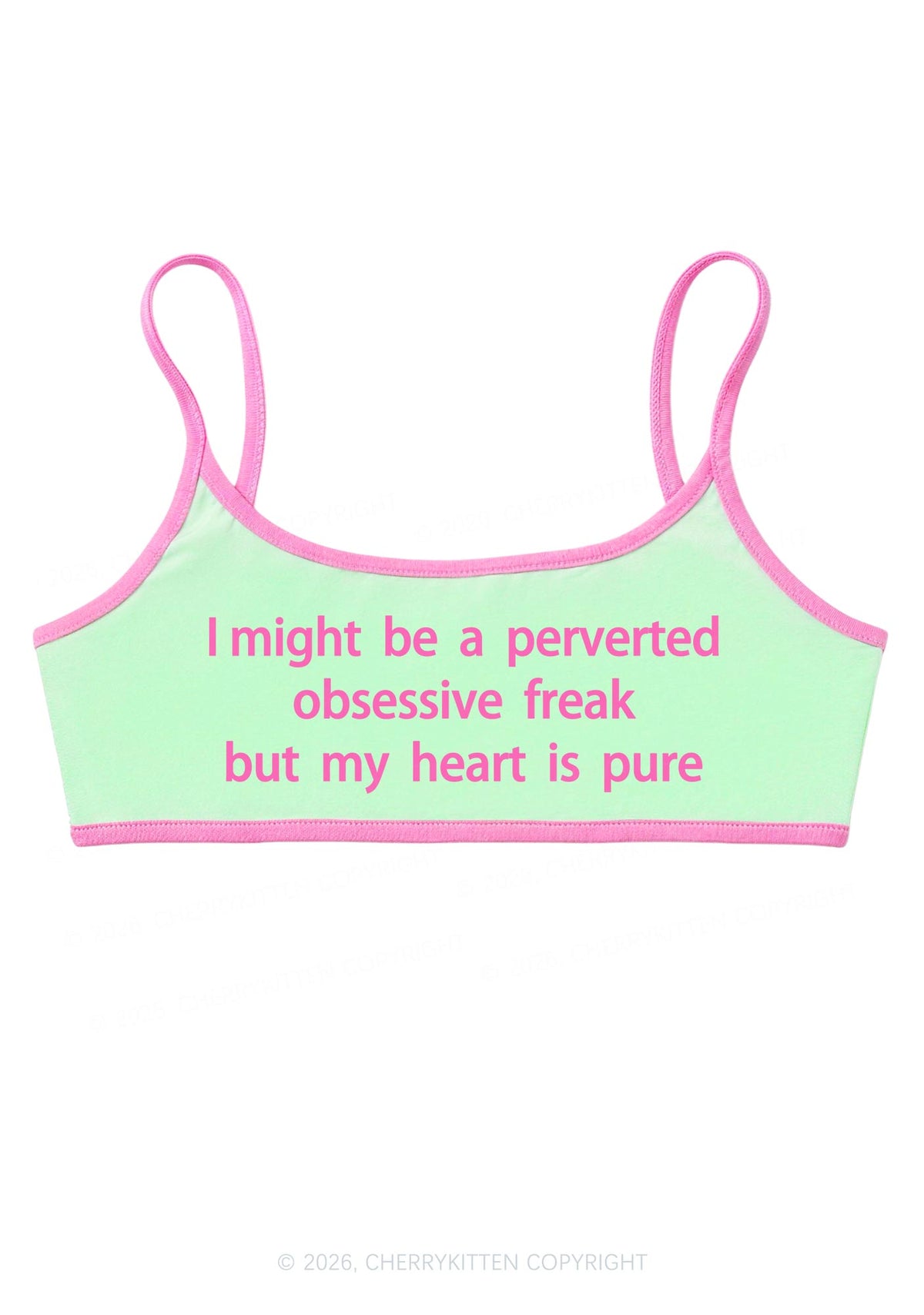 I Might Be A Perverted Obsessive Freak Y2K Super Crop Cami Cherrykitten