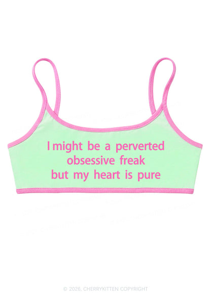 I Might Be A Perverted Obsessive Freak Y2K Super Crop Cami Cherrykitten
