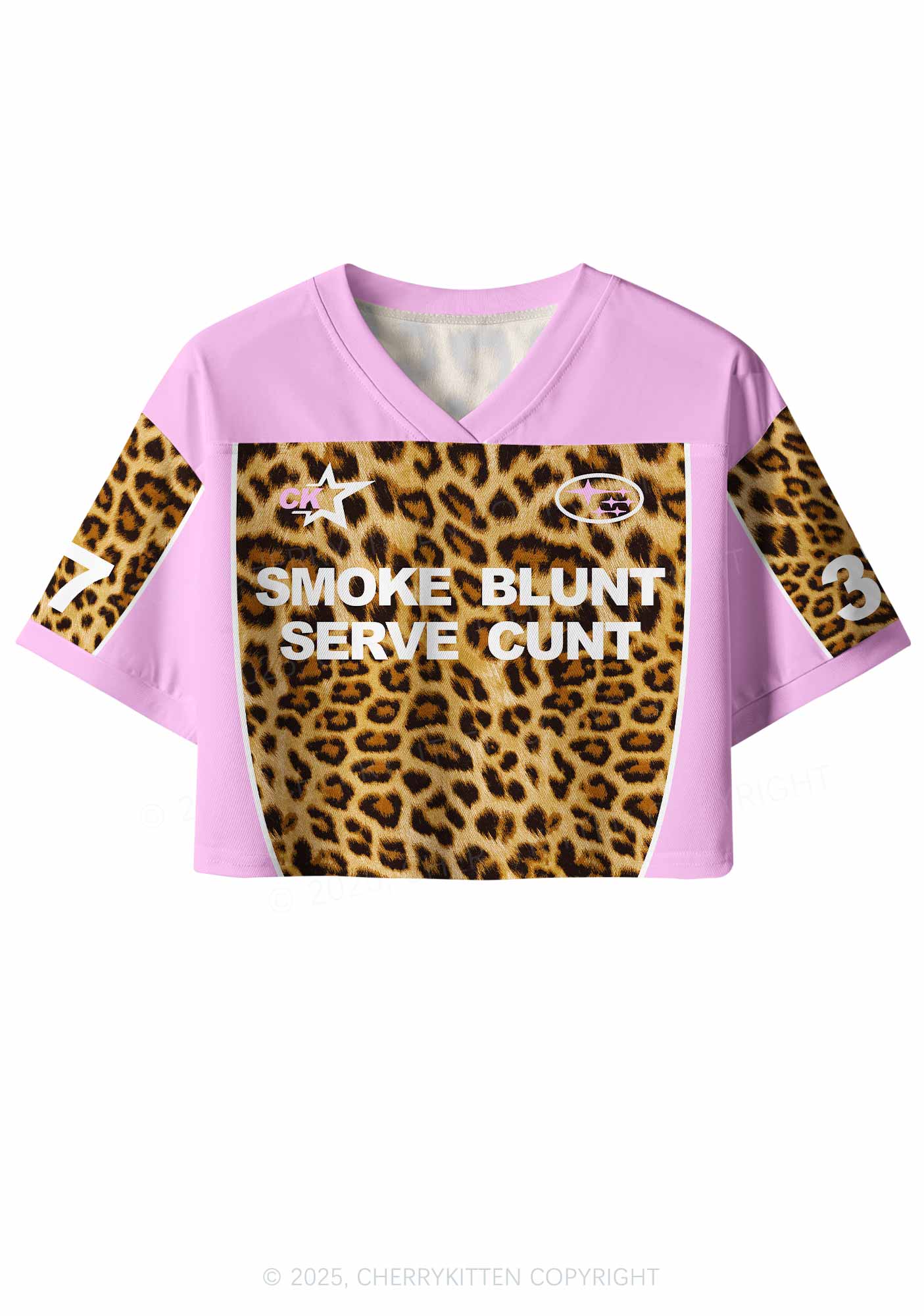 Custom Leopard Smoke Blunt Y2K Crop Sport Jersey Shirts Cherrykitten