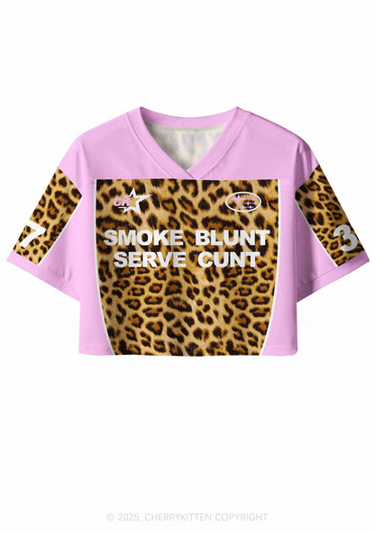 Custom Leopard Smoke Blunt Y2K Crop Sport Jersey Shirts Cherrykitten