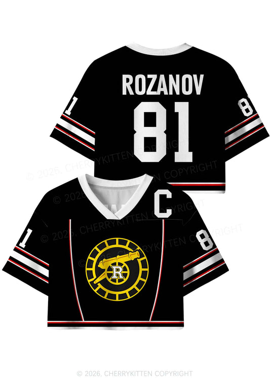 Black Gold HR Y2K Crop Sport Jersey Shirts Cherrykitten