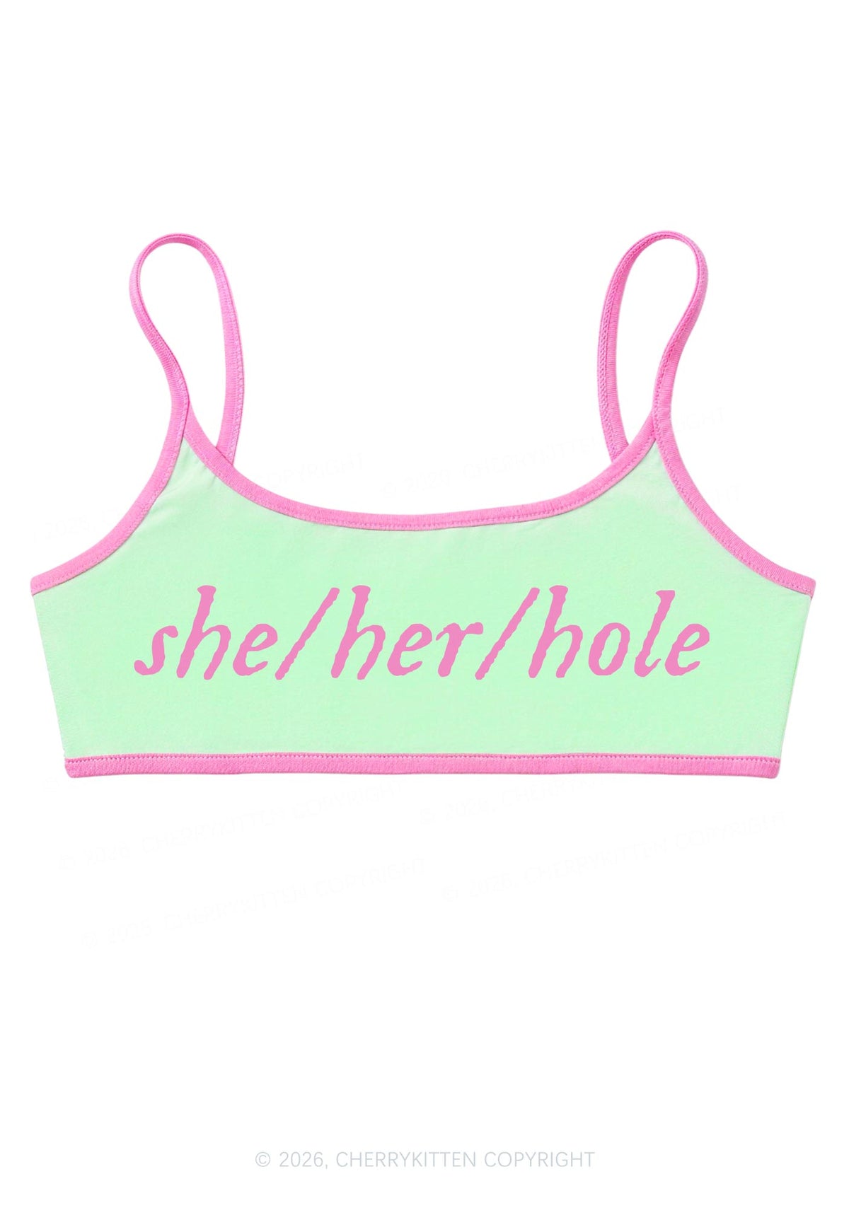 She Her Hole Pride Y2K Super Crop Cami Cherrykitten