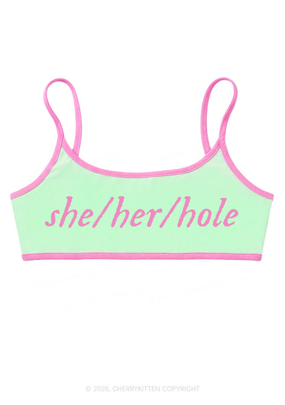 She Her Hole Pride Y2K Super Crop Cami Cherrykitten