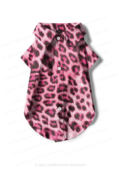 Pink Leopard Y2K Pet Shirts Cherrykitten