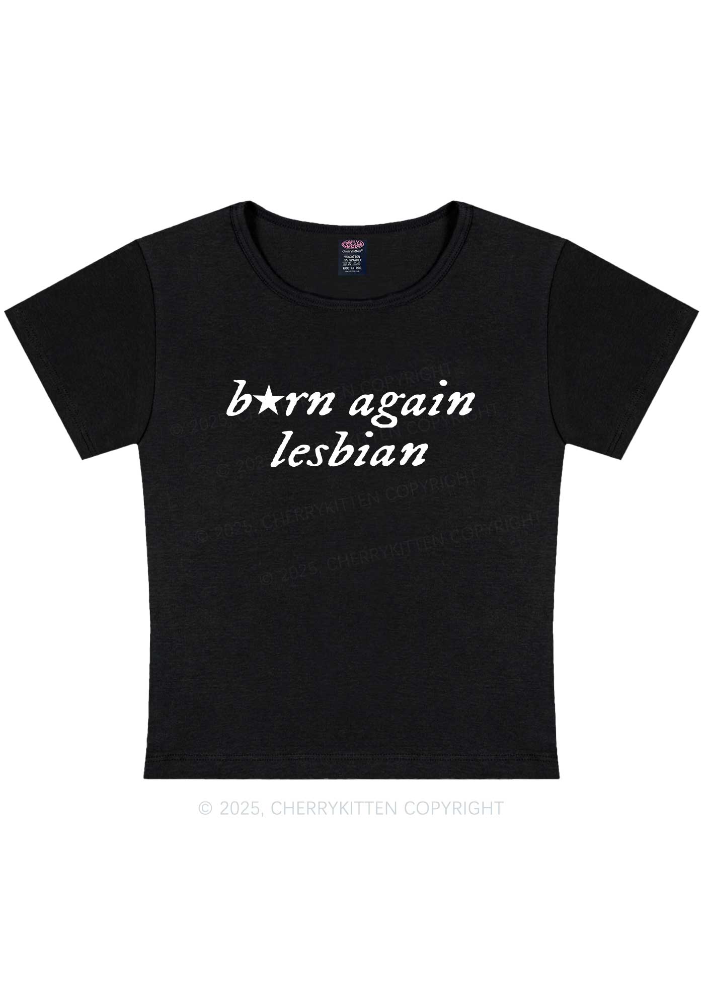 Born Again Lesbian Y2K Baby Tee Cherrykitten