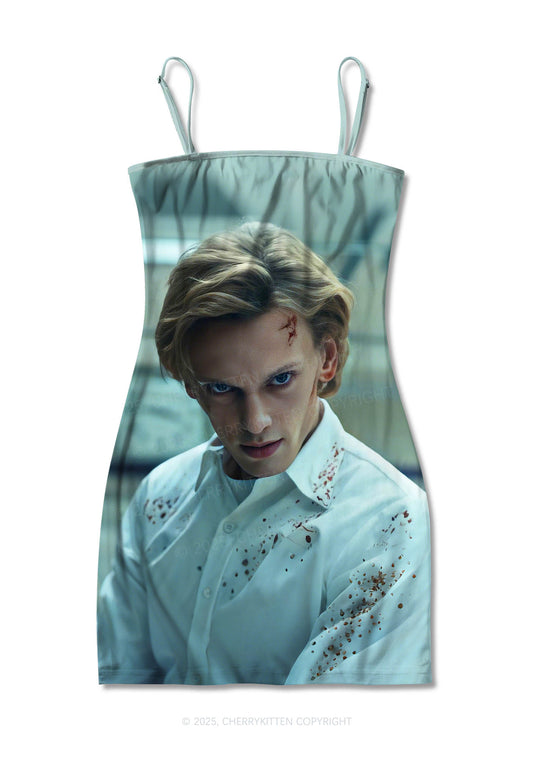 Blood VN Y2K Print Slip Dress Cherrykitten