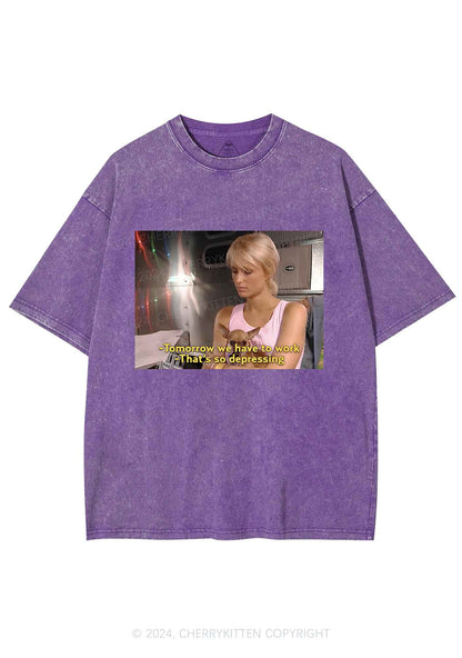 We Have To Work Y2K Washed Tee Cherrykitten