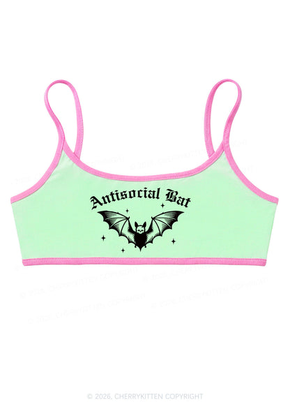Halloween Antisocial Bat Y2K Super Crop Cami Cherrykitten