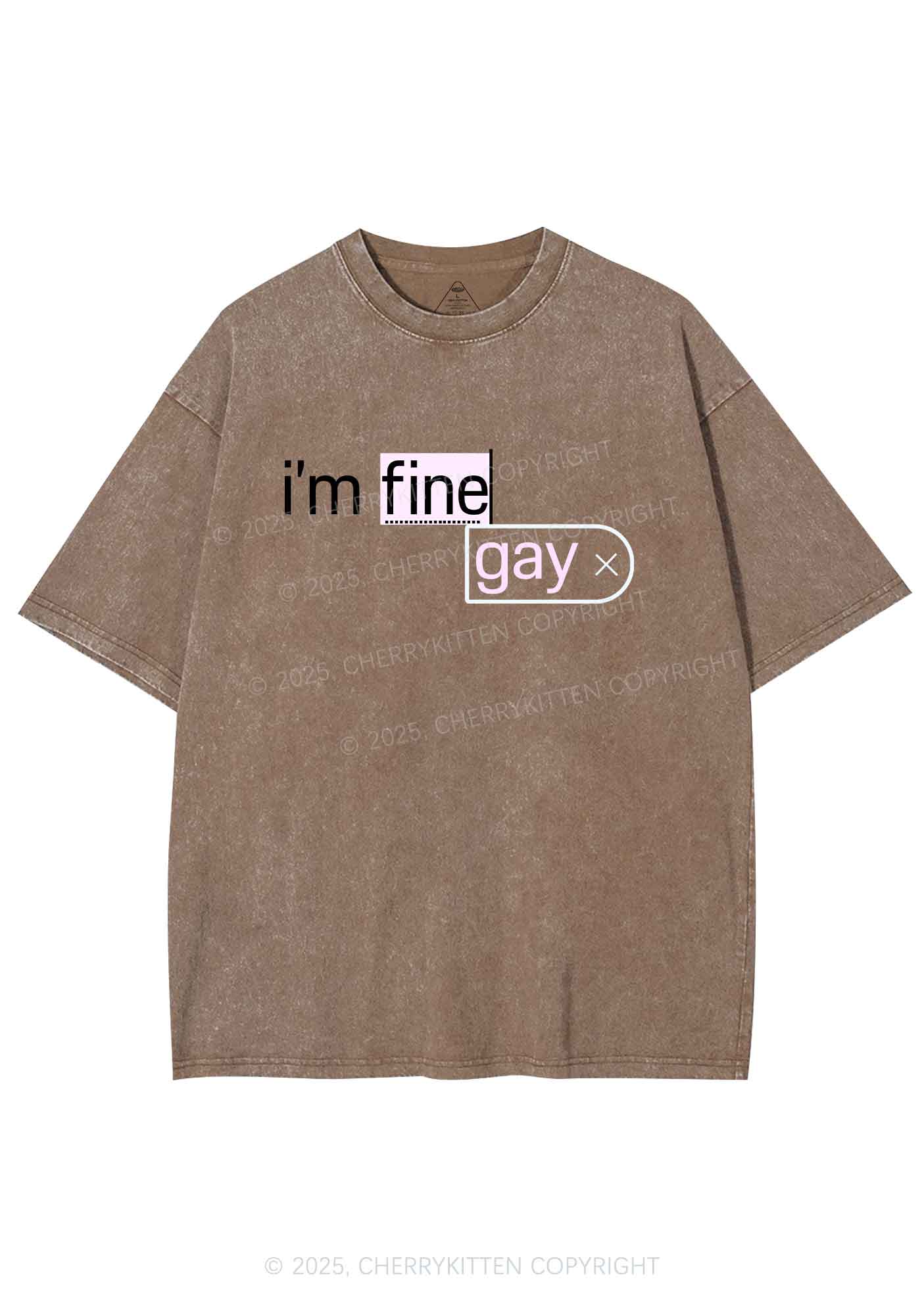 Im Fine Gay Pride Y2K Shirts Washed Tee Cherrykitten