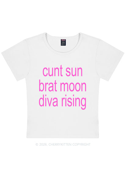 Cxxt Sun Brat Moon Diva Rising Y2K Baby Tee Cherrykitten