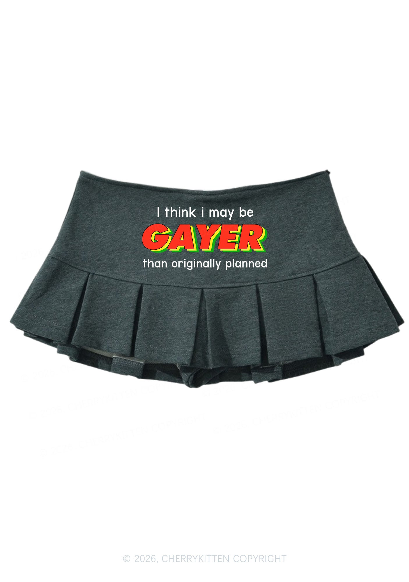 I May Be Gayer Pride Y2K Mini Pleated Skirts Cherrykitten