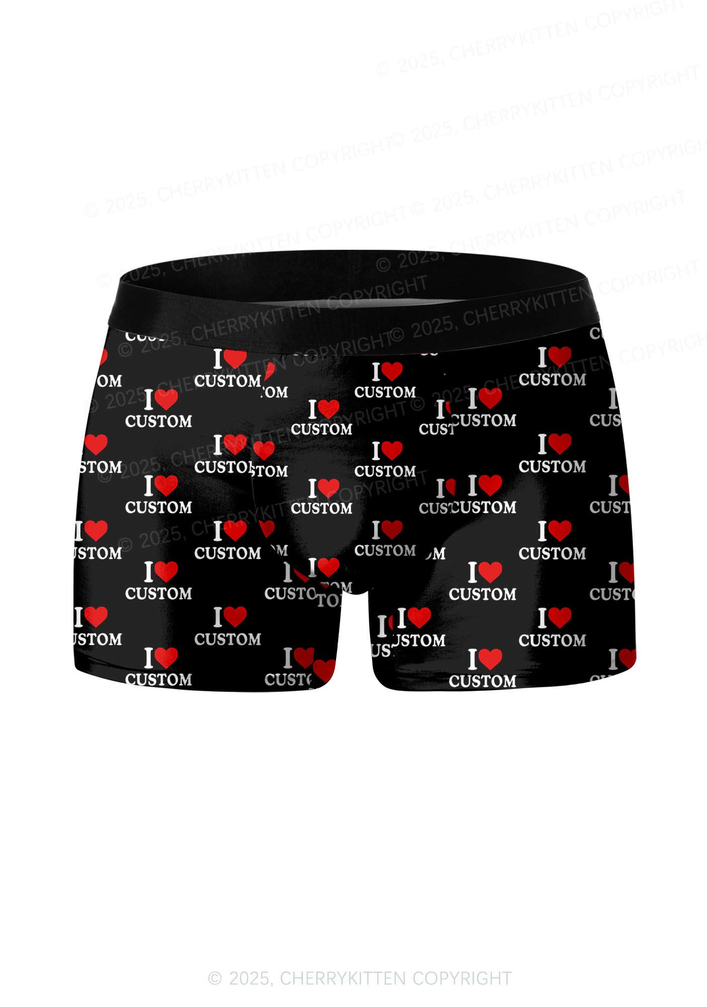 I Love Custom Valentine's Day Y2K Print Couples Boxer Briefs Set Cherrykitten