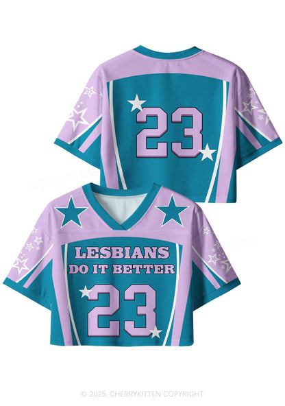 Custom Purple Lesbians Do It Better Pride Y2K Crop Sport Jersey Shirts Cherrykitten